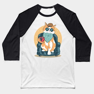 Coffee Cat Baseball T-Shirt